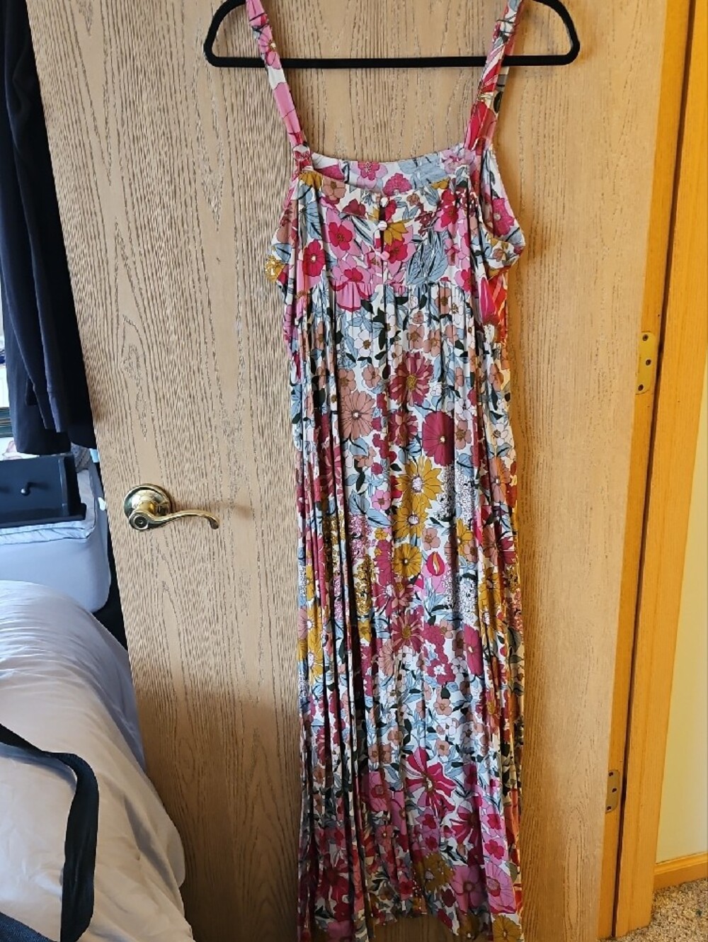 NWOT NATURAL LIFE Floral Maxi Dress — Pink, Yellow, Green, Cream - Picture 2 of 9